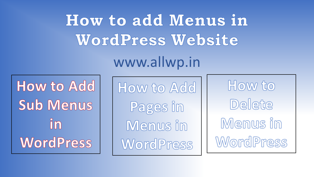  How To Add Navigation Menu In WordPress Website All About WordPress