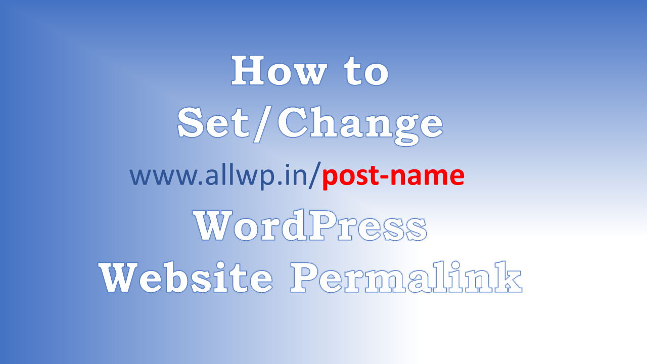 How to change permalink in WordPress
