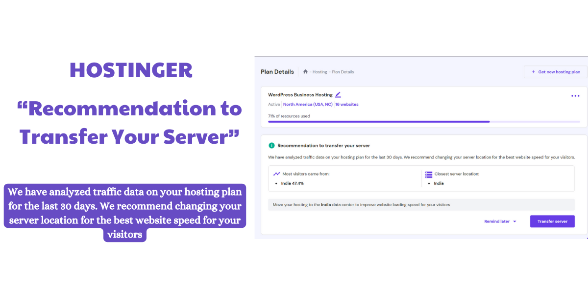Hostinger: Recommended to Transfer Your Server