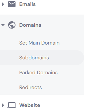 creating subdomain in hostinger