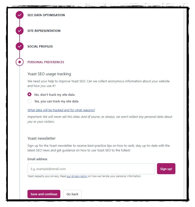 yoast personal preferences