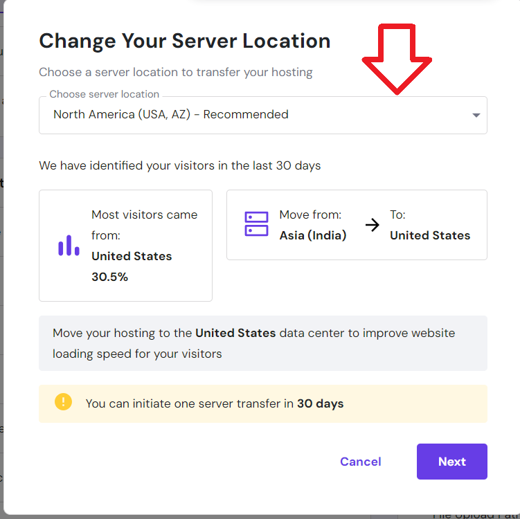 change your server location